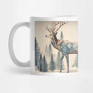 Geometric Winter Deer - Christmas, Hanukka, Happy New Years Mug